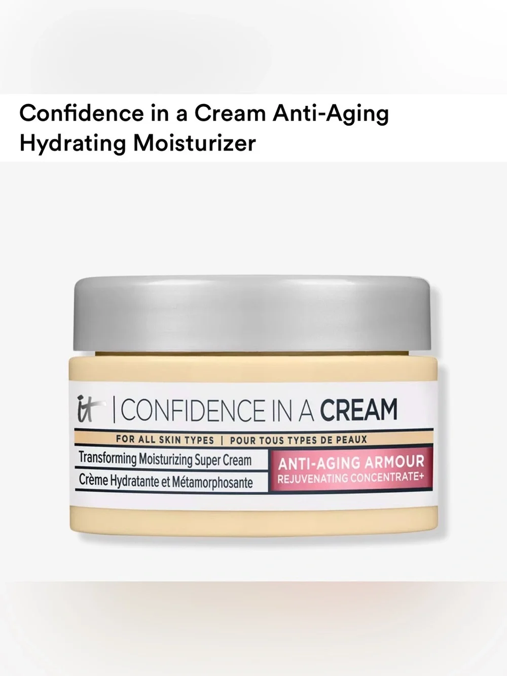 IT Cosmetics Confidence in a Cream Anti-Aging Hydrating Moisturizer new